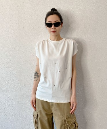 White Buttons Top #250427
